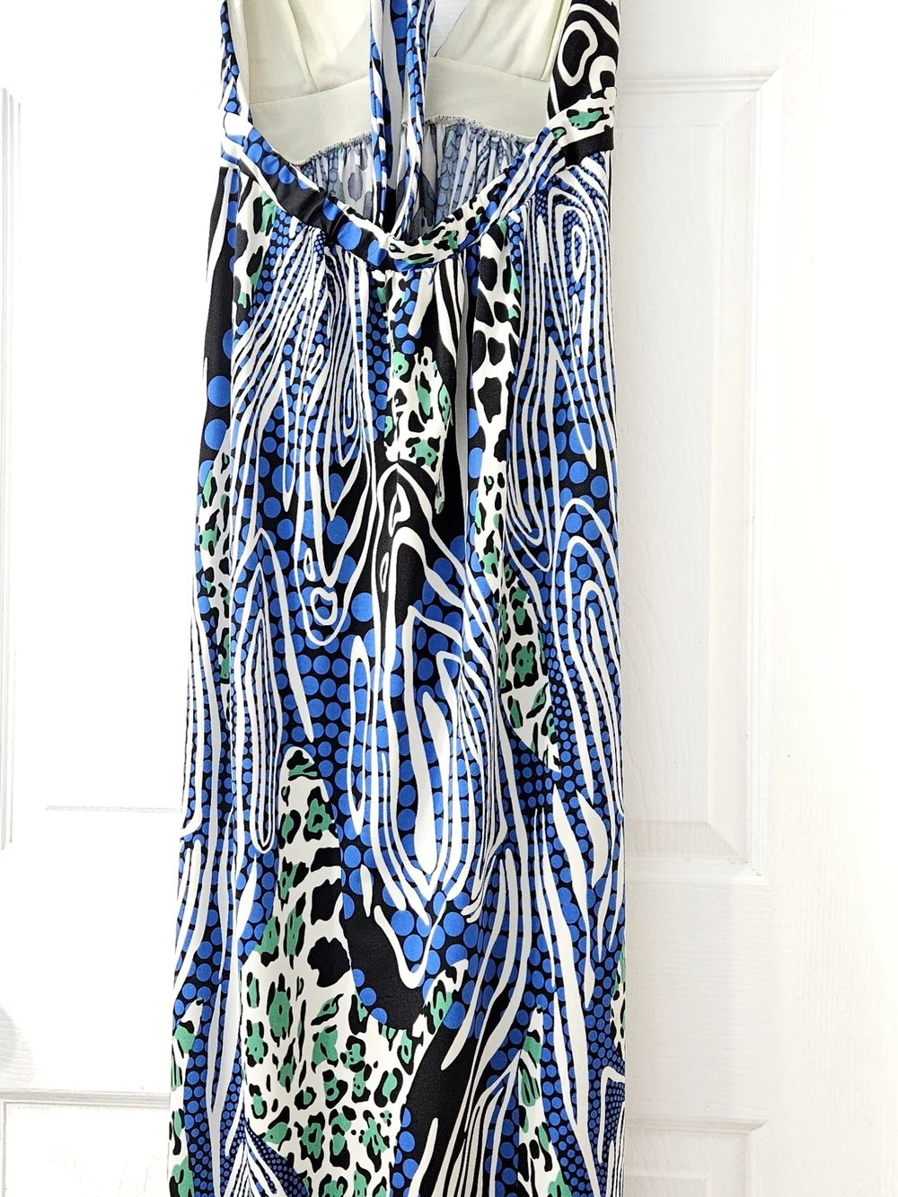 Alyn Paige Blue, Black & White Abstract Maxi Skirt